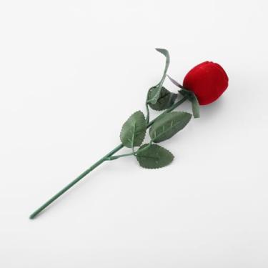 Imagem de Caixa de anel de rosa com flores para anel de noivado ou ocasiões especiais