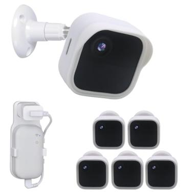 Imagem de Suporte de parede Blink Outdoor com 4 câmeras, pacote com 5 capas protetoras à prova de intempéries e ajustável em 360 graus com módulo Blink Sync para sistema de câmera Blink Outdoor 4 (branco)