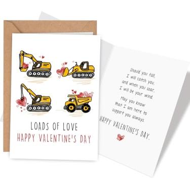 Imagem de Naixiwen Cartão de dia dos namorados adorável caminhão para crianças, cartão engraçado de dia dos namorados para meninos e meninas, cartões de dia V para filho, filha, neto, neta