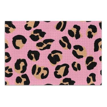 Imagem de Jigsaw 1000 quebra-cabeças para adultos arte colorida animal personalizado cena de outono manchas de leopardo preto caramelo rosa engraçado, 75 x 40 cm