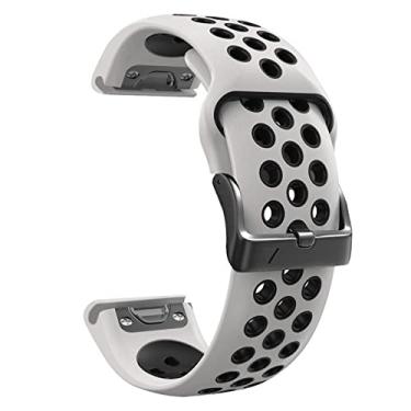 Imagem de AEHON Pulseira de silicone de 26 mm para Garmin Fenix 6X 6 Pro 5X 5 Plus Descent Mk1 MK2i D2 22mm relógio pulseira de liberação rápida de ajuste fácil (cor: A, tamanho: outras pulseiras de 22mm)