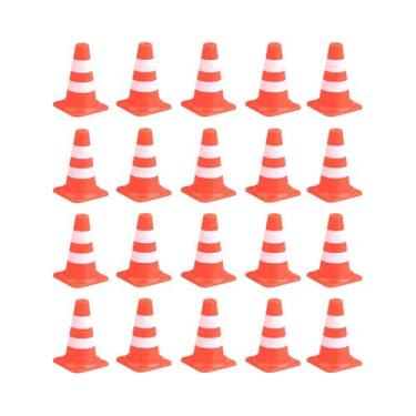 Imagem de Conjunto De Mini Cones De Trânsito 20pcs Sinais De Trânsito Miniatura 
