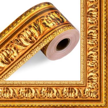 Imagem de Moldura dourada de 23,8 m, quadro de avisos, moldura descolada, corte em matriz, acabamento reto, borda enrolada, quadro de avisos, decoração para sala de aula, sala de aula, casa, escritório, festa