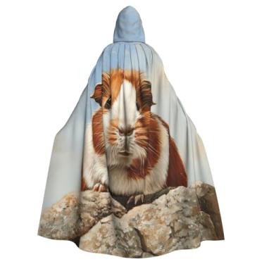 Imagem de XLLingL Capa com capuz para adultos com estampa de porquinho-da-índia, capa econômica para cosplay, adereços e fantasias capa de bruxa