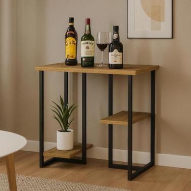 Imagem de Barzinho aparador com prateleira para quarto sala pequena Mali 76cm co