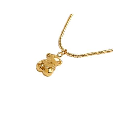 Imagem de GENERATION REFINED Colar com pingente de coração de ouro, corrente de ouro com pingente de coração aberto, joias modernas femininas, Small, Aço inoxidável, Zircônia cúbica