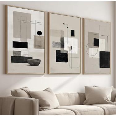 Imagem de Kit 3 Quadros Decorativos Com Moldura Tecido Canvas, Arte Para Quarto, Sala, Corredor, 50x70cm