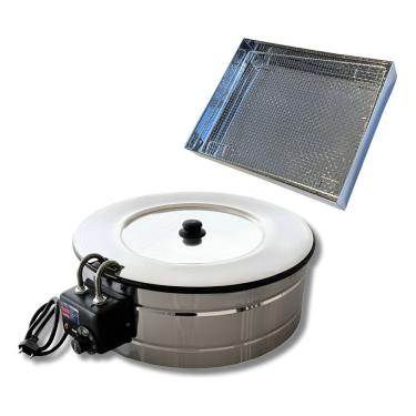 Imagem de Fritadeira Elétrica Industrial Tacho 10L Esmaltado Com Tampa E Escorredor M 220V