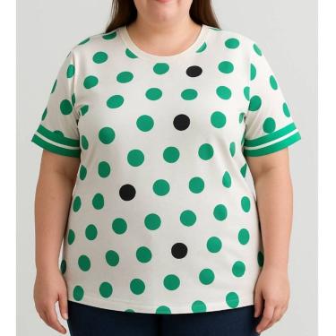Imagem de Blusa Feminina R&amp;C Estampa Bolas Verdes Plus Size