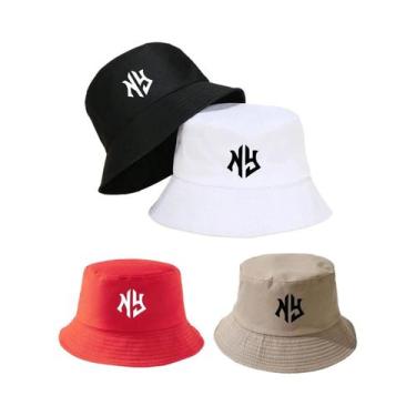 Imagem de Chapéus Bucket Masculinos Com Letras NY, 4 Peças, 2 Peças, 1 Peça, Pro
