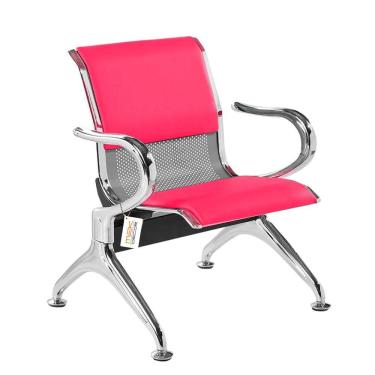 Imagem de Cadeira Longarina Com Est Cromada 1 Lugar Colors Rosa