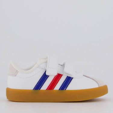 Imagem de Tênis Adidas VL Court Infantil Branco e Azul Marinho-Unissex