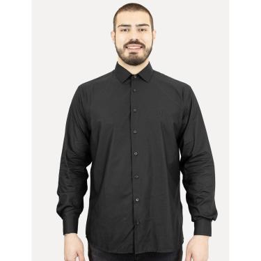Imagem de Camisa Dudalina Masculina Slim Superfine Cotton Dark Logo Lisa Preta-Masculino