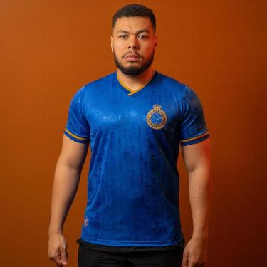 Imagem de Camiseta Cruzeiro 2003 Tríplice Coroa Retrô Mania Azul-Masculino