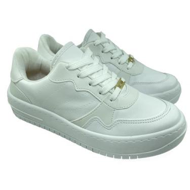 Imagem de Tênis Vizzano Sneaker Recortes Feminino - Branco, 37