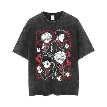 Imagem de Camiseta Masculina Casual Y2K Hunter X Hunter Com Gola Redonda E Manga