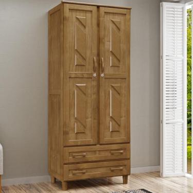 Imagem de Guarda Roupas Solteiro 2 Portas Madeira Maciça Imbuia Cavazotto Imbuia