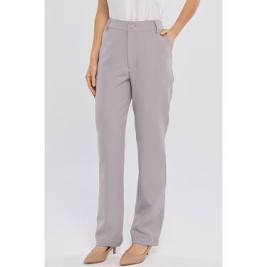 Imagem de Calça PKS de Alfaiataria Reta Clássica Cinza-Feminino