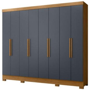 Imagem de Guarda Roupa Casal Diplomata 6 Portas de Bater MDP-MDF Freijo Cinza Moval Móveis