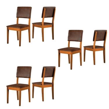 Imagem de Kit 6 Cadeiras Jantar Córdoba Tecido Dallas