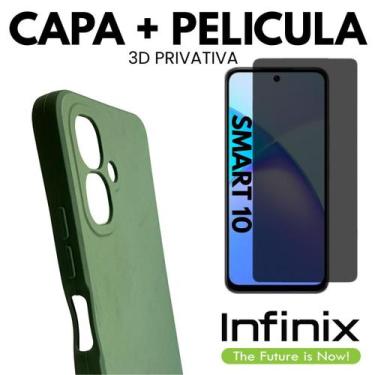 Imagem de Capinha + Película Vidro 3D Privativa Para Infinix Smart 10 - DB, Verd