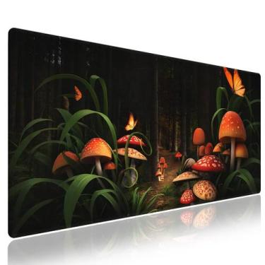 Imagem de Mouse Pad para jogos Wknoon 80x30cm com bordas costuradas e cogumelos