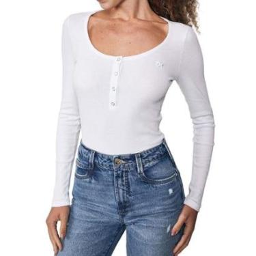 Imagem de Blusa Colcci Slim Canelada Decote Em U Off Shell Feminina-Feminino