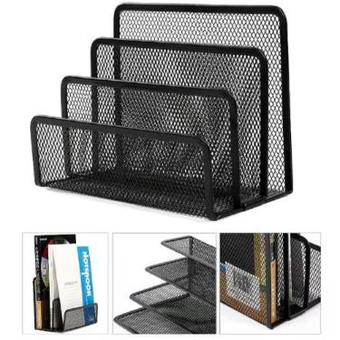 Imagem de Suporte Organizador de Mesa Metal 3 Divisórias Escritório - Yeet