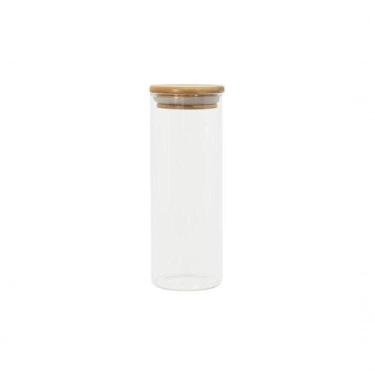 Imagem de Pote 450ml De Vidro Com Tampa De Bambu Circular Mantimento - Oikos - G