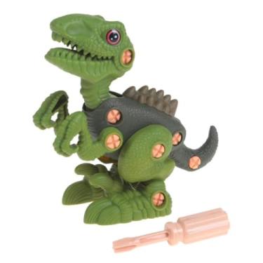 Imagem de Brinquedo Dinossauro para Montar e Desmontar com Chave – Kit Educativo Infantil de Construção (Velociraptor Verde)