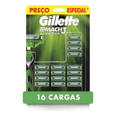 Imagem de Gillette Mach3 Sensitive Carga Para Aparelho De Barbear Com Aloe 16 Un