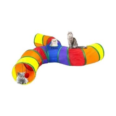 Imagem de Brinquedo Interativo Durável Para Gatos: Túnel Com Buraco Para Exercíc