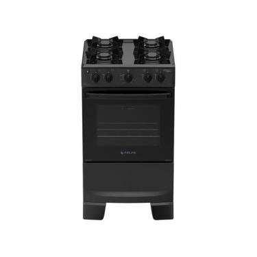 Imagem de Fogão 4 Bocas com Mesa Esmaltada Atlas Mônaco Lustro, Preto, Bivolt