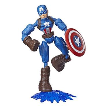 Imagem de Marvel Avengers Figura Flexível de 15 cm, Bend and Flex Vingadores - Capitão América - E7869 - Hasbro