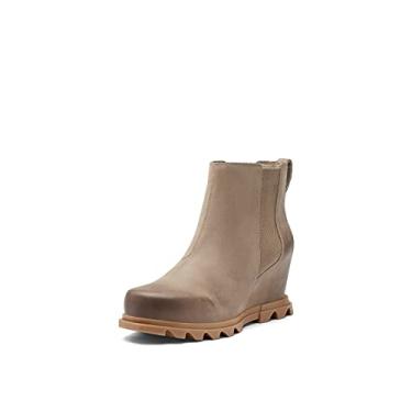 Imagem de Sorel Bota feminina Joan of Arctic Wedge III Chelsea — Botas de couro à prova d'água, Omega Taupe, areia molhada, 36