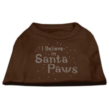 Imagem de Mirage Pet Products Camiseta com estampa I Believe in Santa Paws de 25 cm para animais de estimação, pequena, marrom