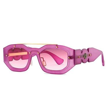 Imagem de Retro Frame Sunglasses Gradient Eyewear Women Luxury Sun Glasses Men Fashion Rectangle Jelly Sunglasses with Metal Hinges UV400,C1,china