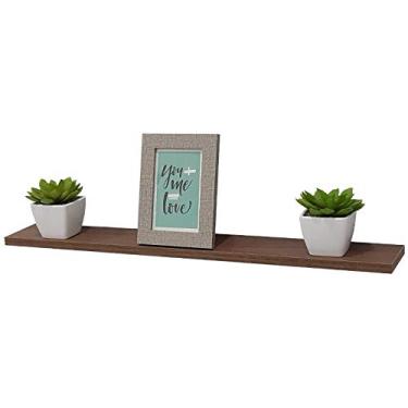 Imagem de Prateleira 70 x 10cm Nogal Suporte Invisivel