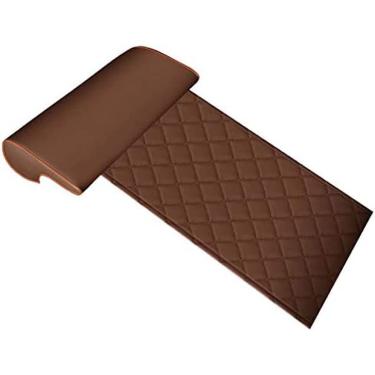 Imagem de KRASS Almofada de assento de carro com travesseiro de apoio de perna confortável, descanso de pernas almofada de couro estendido para condução de longa distância para carros ônibus trens escritório casa, marrom, colecionador88