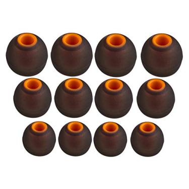Imagem de Xcessor (P/M/G 6 pares (12 peças) de substituição de silicone para fones de ouvido intra-auriculares S/M/G tamanho P/M/G e pontas de substituição para fones de ouvido intra-auriculares populares. Preto/Laranja