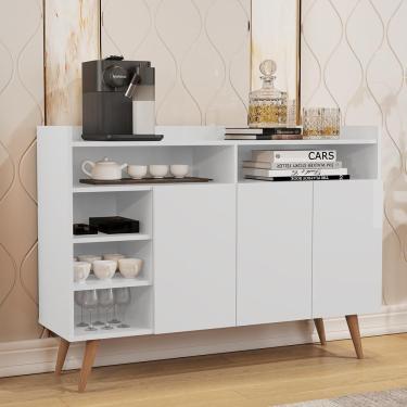 Imagem de Aparador Balcão Buffet Celta Retro 3 Portas Branco