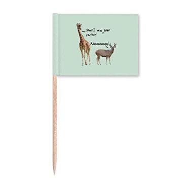 Imagem de Girafa alta cervo contra palito bandeiras marcadoras decoração de festa