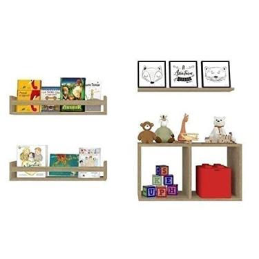 Imagem de Conjunto com 1 Nicho e 3 Prateleiras Trini Bramov Móveis Carvalho Mel