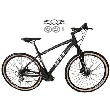 Imagem de Bicicleta Aro 29 Gti Roma 21v Freio a Disco Hidráulico Alumínio Garfo Suspensão com Pneu Faixa Bege (17, Preto/Cinza)