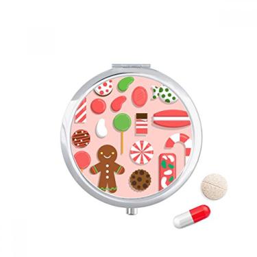 Imagem de Estojo de comprimidos com estampa de presente de infância Merry Christmas Caixa de armazenamento de medicamentos Dispensador de recipiente