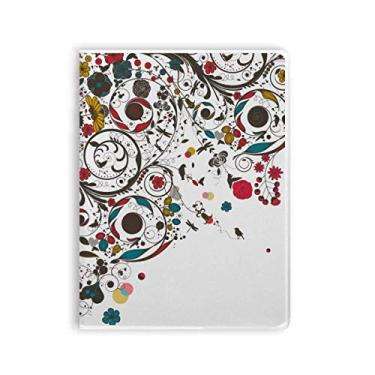 Imagem de Caderno de flores com ilustração de arte moderna, capa de goma para diário