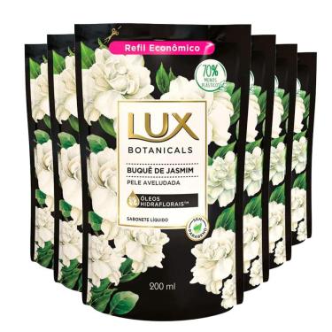 Imagem de Kit Sabonete Líquido Lux Refil Botanicals Buquê De Jasmim 200ml 6 Unidades