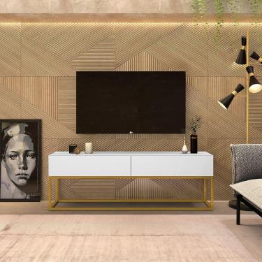 Imagem de Rack Com Pés de Ferro Para Sala De Estar TV Até 50 Brco/Dou