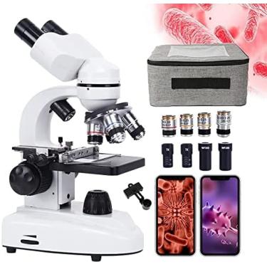 Imagem de Microscópio Biológico 30000X/50000X/70000X HD Com Estojo De Transporte, Conjunto De Microscópio Binocular Profissional Para Estudantes, Adultos, Ensino, Laboratório, Aquicultura, Iluminação LED Du