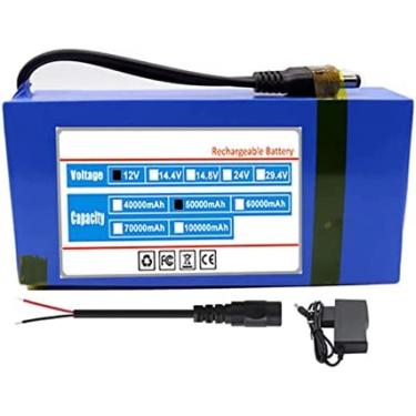 Imagem de Bateria De Lítio De 12 V, 18650 40AH, 50AH, 60AH, 70AH Bateria De Íon De Lítio, Com Carregador De 12,6 V1A + Cabo De Barramento CC, Para Poderoso Transmissor Sem Fio, Câmera De CFTV E Assim Por Di